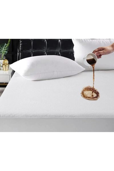 INFINI HOMES واقي مرتبة أبيض فاخر مقاوم للماء بنسبة 100% للمنزل والفندق (100 × 200، عبوة من قطعة واحدة)