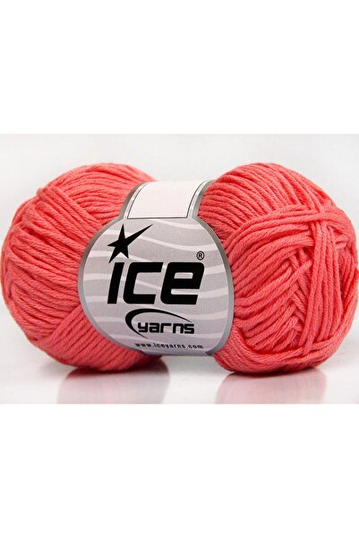 Ice yarns 8x50 جرام. قماش بيبي سمر دي كيه، قطن، أكريليك، لون السلمون، خيوط صي...