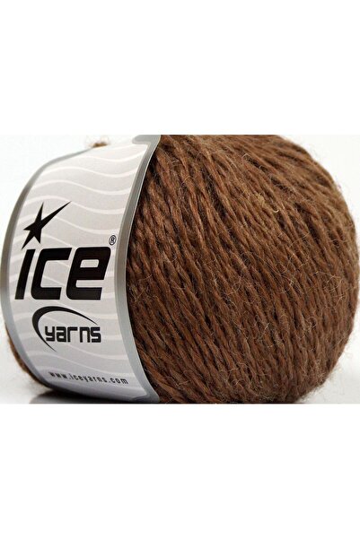 Ice yarns 8x50 جرام. أكريليك أكوستيك بني فاتح شتوي، خيوط مسطحة، صوف ممشط، أكر...
