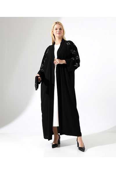Fi'l Arz Fashion Crepe Stone Embroidery Long Abaya