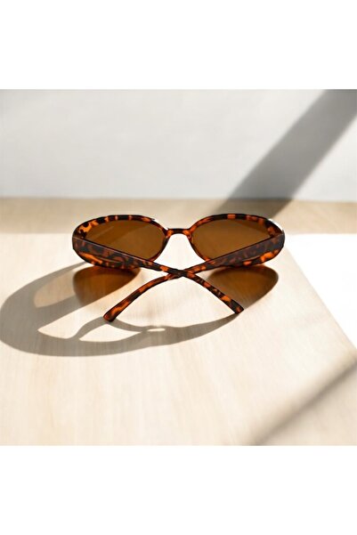 HAB TRADE Leopard Pattern Oval Vintage Sunglasses