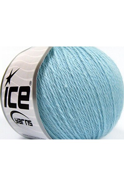 Ice yarns 4x50 جرام. بيبي ألباكا، صوف الألبكة الفاخر باللون الأزرق الفاتح، صو...