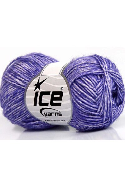 Ice yarns 8x50 جرام. خيوط دنيم أكريليك، خيوط قطنية صيفية بلون الليلك، قطن