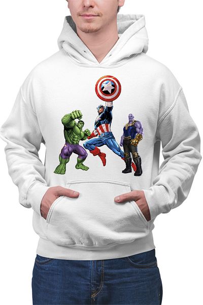OEM Men's Hoodie Captain America Hulk Thanos Marvel Avengers Comics Cartoons