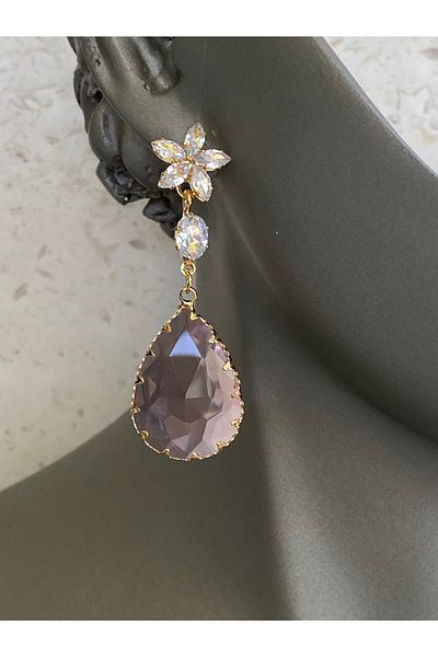 Lucios Vip Evening Flower Pendant Earrings