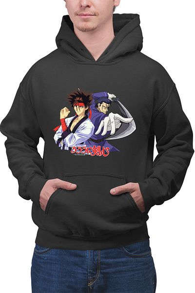 OEM Men's hoodie Rurouni Kenshin Hajime Sanosuke Duo Sword