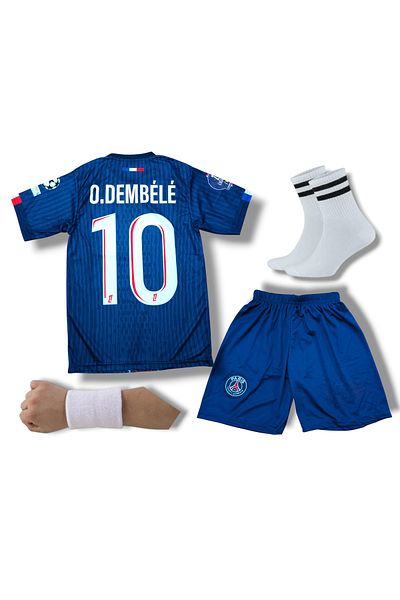 Flextreme P.S.G -Ousmane- Dembélé Mavi 25-26 Nou sezon Set de 4 Tricouri de fotbal pentru copii