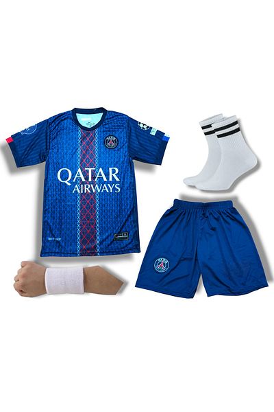 Flextreme P.S.G -Ousmane- Dembélé Mavi 25-26 Nou sezon Set de 4 Tricouri de fotbal pentru copii