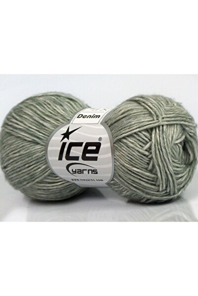 Ice yarns 8x50 جرام. خيوط دنيم أكريليك، خيوط قطنية رمادية فاتحة صيفية، قطن