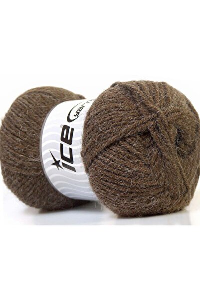 Ice yarns 4x100 جرام. زيردا ألباكا، درالون بني فاخر، ألباكا، شتوي، صوف ممشط