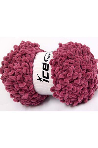 Ice yarns 4x100 جرام. شينيل بوكليرون، ألياف دقيقة، لون أرجواني فاتح، شتوي، لل...