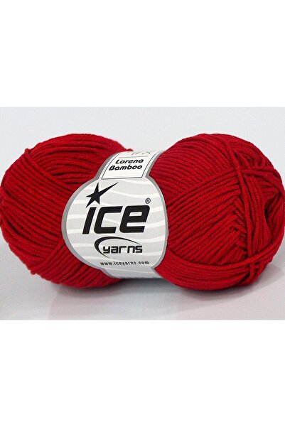 Ice yarns 8x50 جرام. خيوط أكريليك من الخيزران من لورينا، خيوط صيفية حمراء من ...