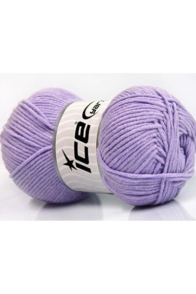 Ice yarns 4x100 جرام. خيوط صوفية من الأكريليك والقطن بلون الليلك من لورينا، خ...