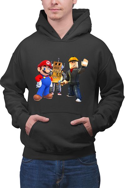 OEM Men's Hoodie Roblox Mario Video Game Robox Play