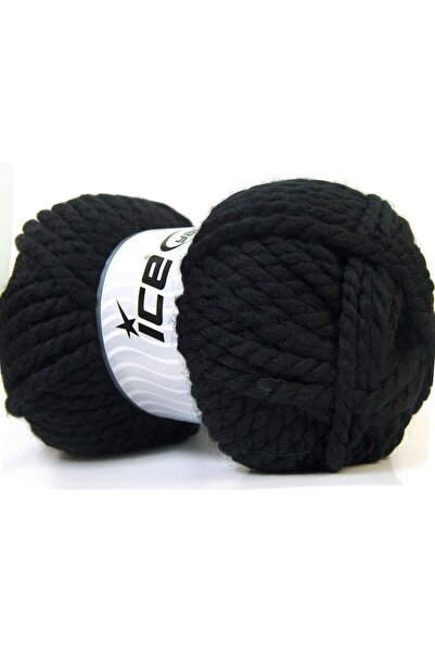 Ice yarns 2 × 150 جرام. صوف ألبين، أكريليك أسود شتوي، صوف، سميك جدًا
