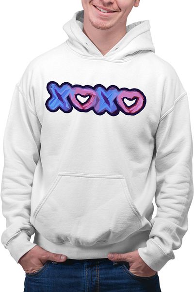 OEM Men's Hoodie XOXO Logo Heart Abstract Minimalist Drama