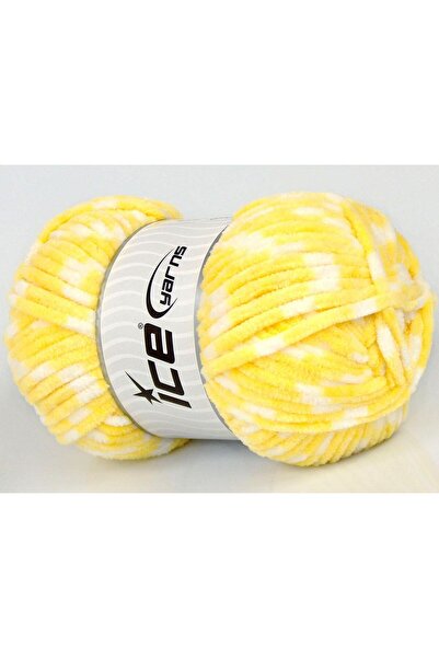 Ice yarns 4x100 جرام. قماش شينيل بألوان الأطفال، ألياف دقيقة، أبيض، أصفر، شتو...
