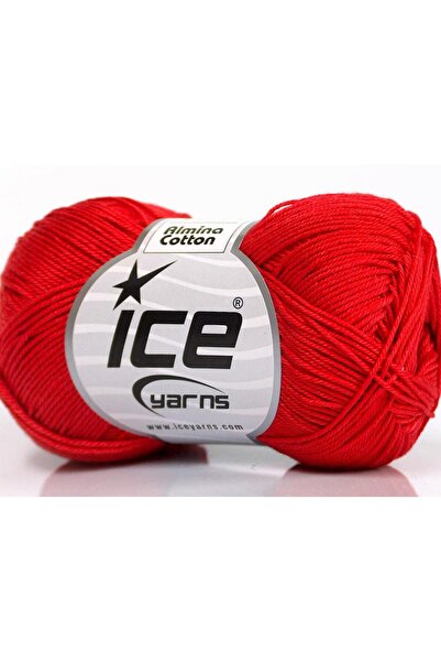 Ice yarns 6×50 جرام. خيوط قطنية صيفية حمراء من القطن المرسيريزد من ألمينا، قط...