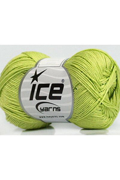 Ice yarns 6×50 جرام. خيوط قطنية صيفية خضراء فاتحة من القطن المرسيريزد من ألمي...