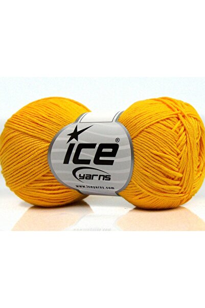 Ice yarns 8x50 جرام. قطن نقي فاخر، خيوط صفراء للأطفال، خيوط صيفية، قطن، 100% قطن