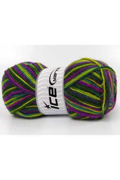 Ice yarns مجموعة من 4 × 100 جرام من خيوط الصوف المتعددة الألوان (25% صوف) بأل...