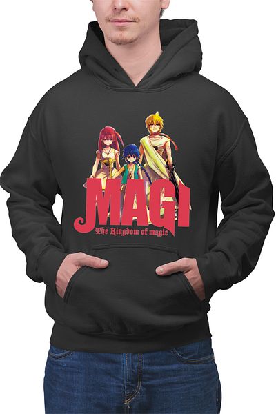 OEM Hanorac barbati Magi The Labyrinth of Magic Spirit Group Angry Pose Red Logo