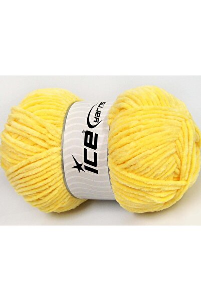 Ice yarns 4x100 جرام. شينيل بيبي لايت ميكرو فايبر أصفر شتوي، للأطفال، شينيل