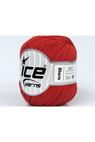 Ice yarns 8x50 جرام. خيوط صيفية من القطن والأكريليك باللون الأحمر، قطن
