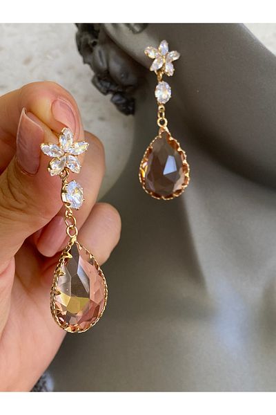 Lucios Vip Evening Flower Pendant Earrings