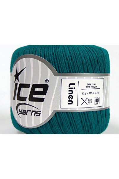 Ice yarns 6x50gr. LINEN Viskon, Keten Zümrüt Yeşil Viskon, Yazlık İplikler, K...