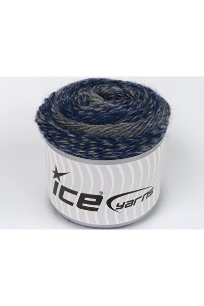 Ice yarns 2 × 150 جرام. كعكة كامارو أكريليك، أزرق صوفي، رمادي فاتح شتوي، صوف،...