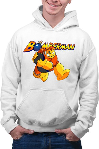 OEM Men's Bomberman Run Bomb Logo Action Hoodie