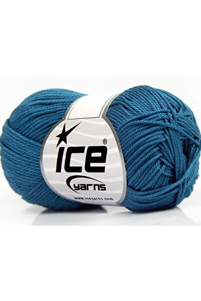 Ice yarns 6×50 جرام. خيوط قطنية صيفية باللون الأزرق النيلي من GIZA COTTON، قط...
