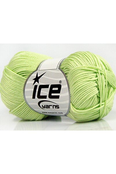 Ice yarns 6×50 جرام. خيوط قطنية صيفية باللون الأخضر الفاتح من GIZA COTTON، قط...