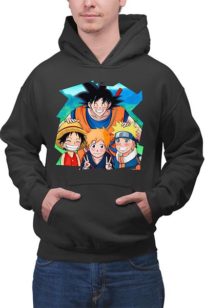 OEM Men's hoodie Bleach Dragon Ball Z One Piece Animekage Naruto
