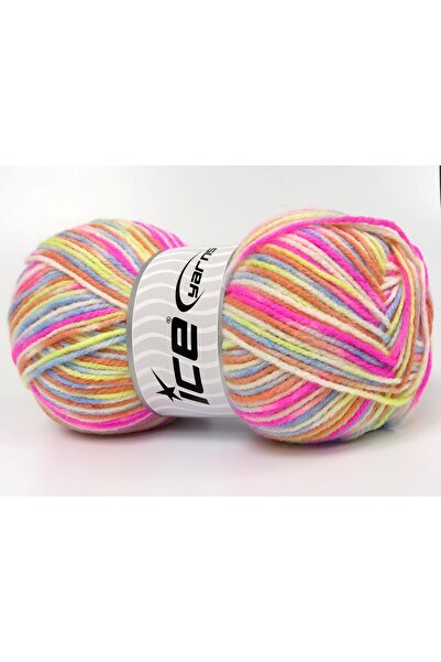 Ice yarns مجموعة من 4 × 100 جرام من خيوط الصوف المتعددة الألوان الفاتحة (25% ...