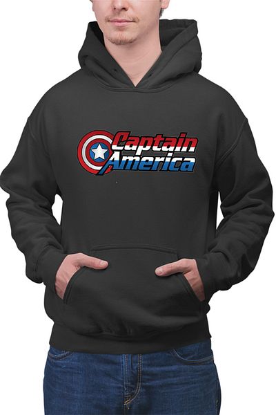 OEM Men's Hoodie Captain America Logo Marvel Super Powers Hero Kids