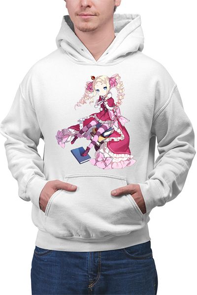 OEM Men's Hoodie Re Zero Beatrice Library Book Magic Tsundere Drawings