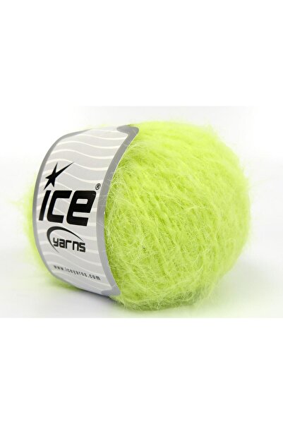 Ice yarns 6×50 جرام. فرو ميرينو أخضر نيون فاخر، ميرينو، شتوي، صوف