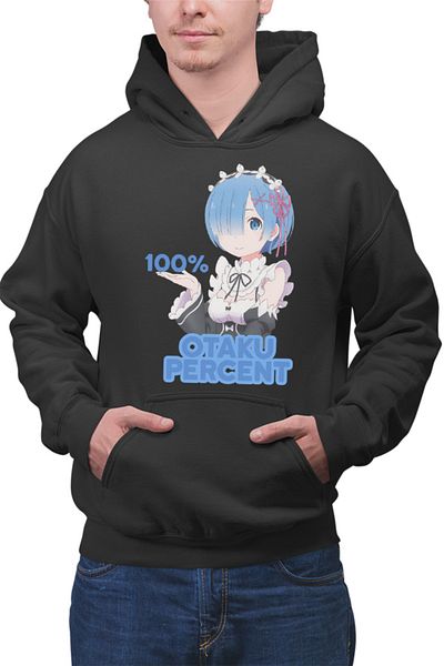 OEM Men's Hoodie Re Zero REM Otaku Percentage Maiden Kawaii Technics
