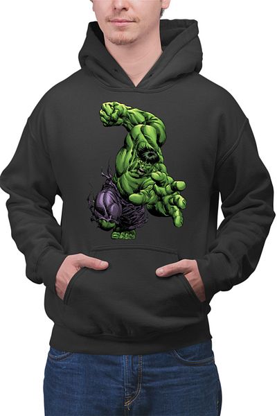 OEM Men's Hoodie Hulk Illustration Help Comic Book Animation Movie