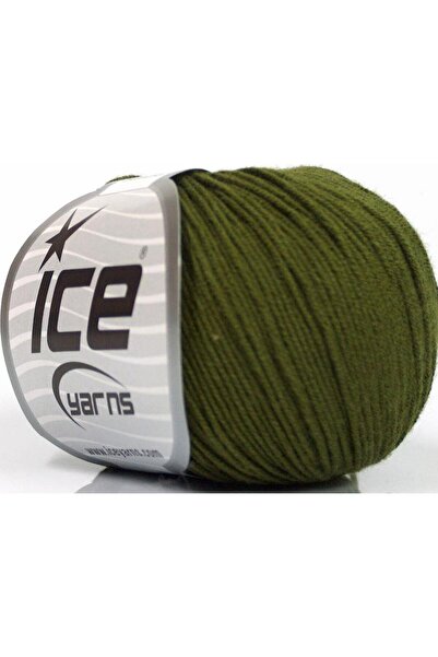 Ice yarns 8x50 جرام. أكريليك بيبي سمر، قطن كاكي داكن للأطفال، خيوط صيفية، قطن