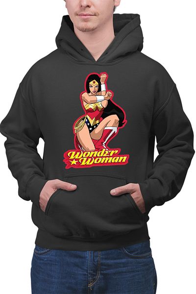 OEM Hanorac barbati Wonder Woman Red Lady Cartoon English Power Star