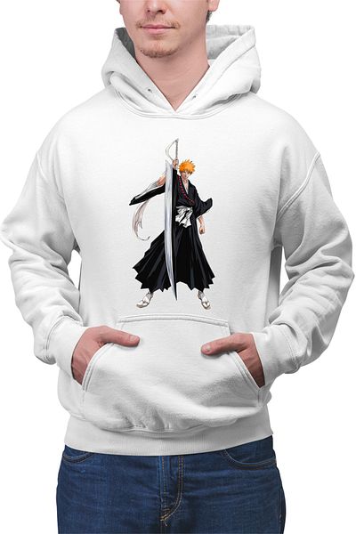 OEM Men's Hoodie Bleach Ichigo Anime Death Japan Warrior