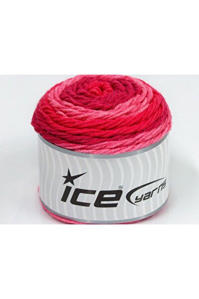 Ice yarns 2×140 جرام. خيوط أكريليك بألوان وردية شتوية، خيوط مسطحة، نمط الباتي...