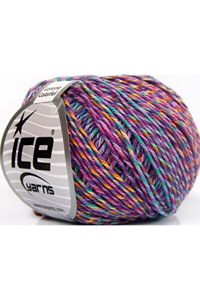 Ice yarns 8x50 جرام. خيوط صيفية من الأكريليك الملون من لورينا، كريمي قطني، ذه...