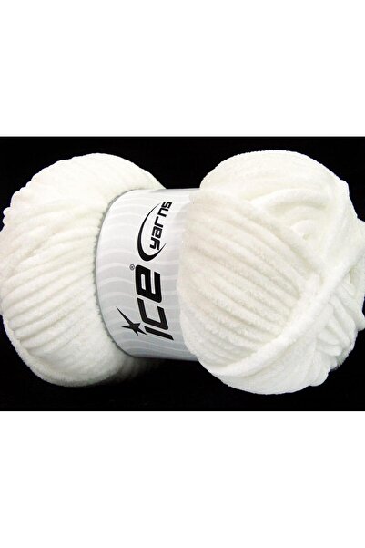 Ice yarns مجموعة من 4 × 100 جرام خيوط شينيل بيبي (100% مايكروفايبر) خيوط بيضاء