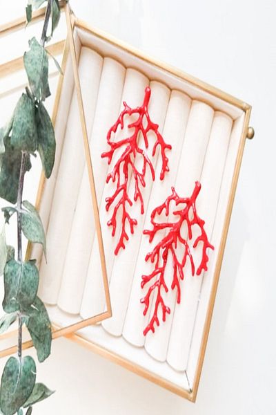 Pretty Red Coral Earrings