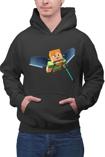 OEM Men's Hoodie Minecraft Elytra Nether End Fly Dragon End Game