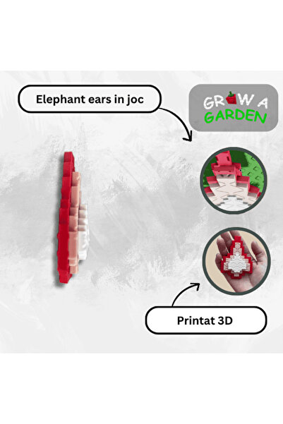 Lulu's Prints Figurina fruct Elephant Ears din Grow a Garden, Roblox, multicolor, plastic, printat 3D, 80x60x16 mm